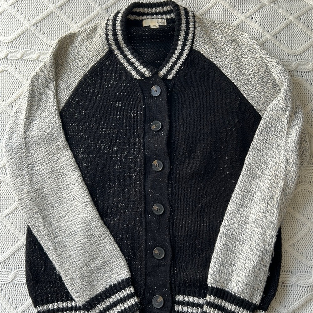 Garage Buttoned Varsity Knit Cardigan